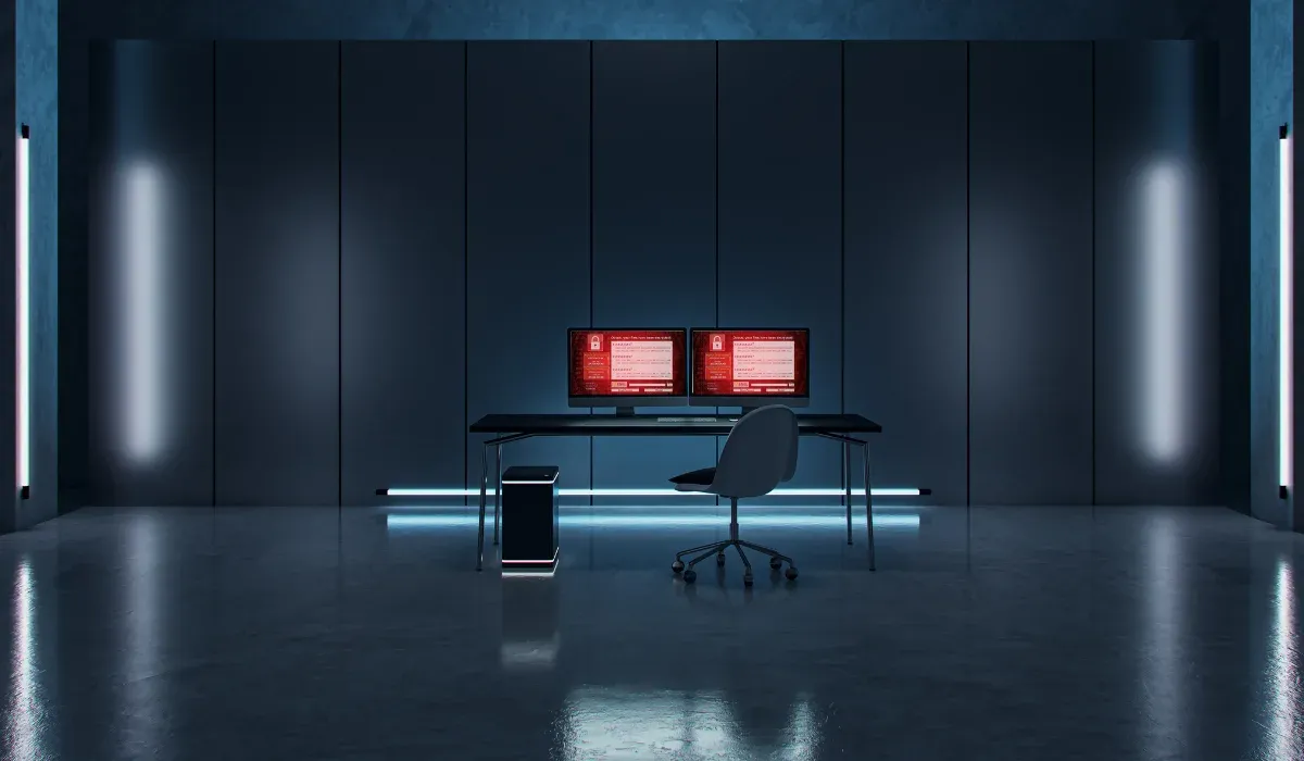 Ilustracija - Slika koja prikazuje Ransomware napad na dva MAC računara
