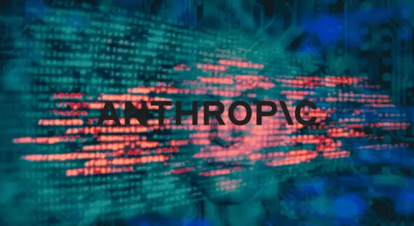 Anthropic logo i digitalna pozadina